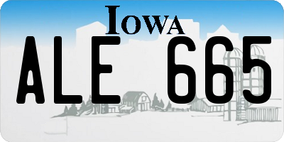 IA license plate ALE665