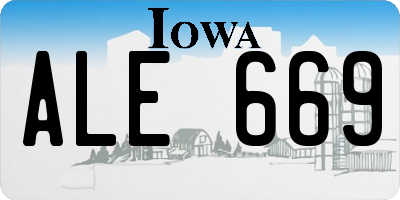 IA license plate ALE669