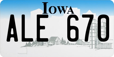 IA license plate ALE670