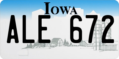 IA license plate ALE672