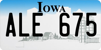 IA license plate ALE675