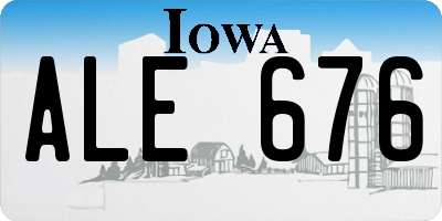 IA license plate ALE676