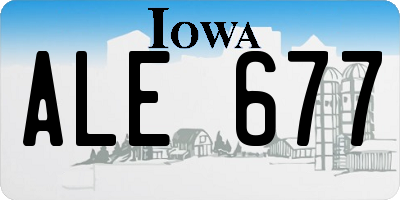 IA license plate ALE677