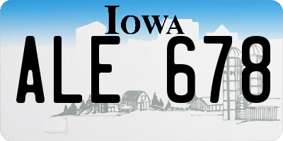 IA license plate ALE678