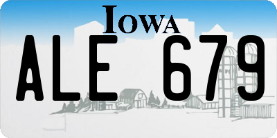 IA license plate ALE679