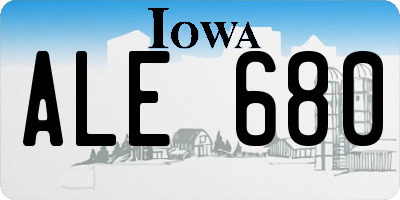 IA license plate ALE680