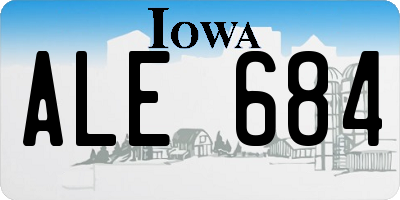 IA license plate ALE684