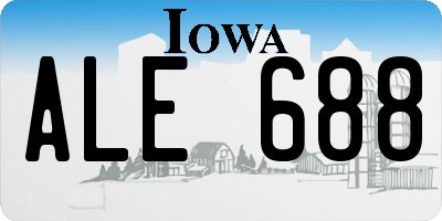 IA license plate ALE688