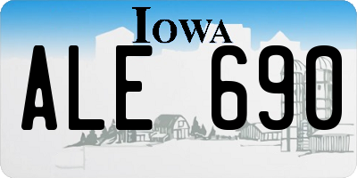 IA license plate ALE690