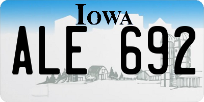 IA license plate ALE692