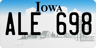 IA license plate ALE698