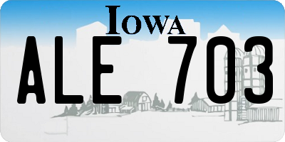 IA license plate ALE703