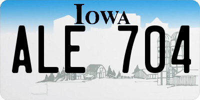 IA license plate ALE704