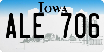 IA license plate ALE706