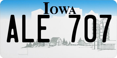 IA license plate ALE707