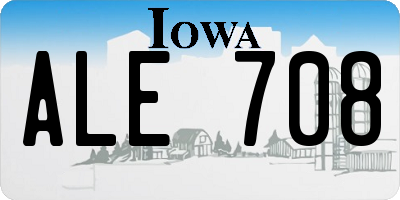 IA license plate ALE708