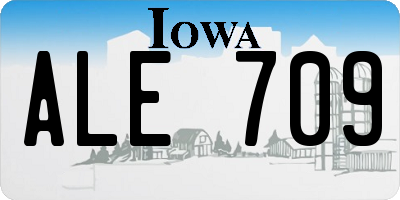 IA license plate ALE709