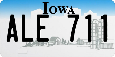 IA license plate ALE711