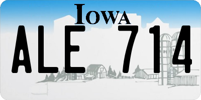 IA license plate ALE714