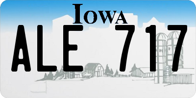 IA license plate ALE717