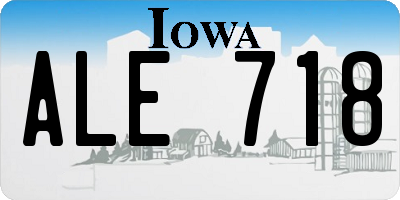 IA license plate ALE718