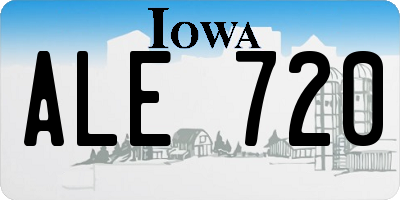 IA license plate ALE720