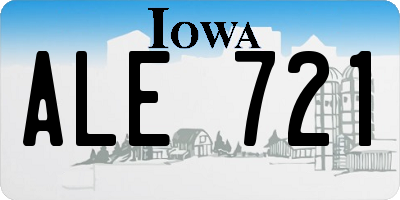 IA license plate ALE721