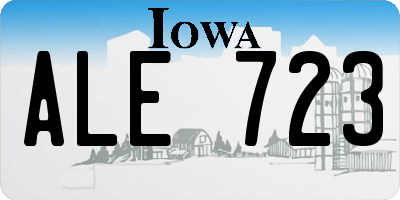 IA license plate ALE723