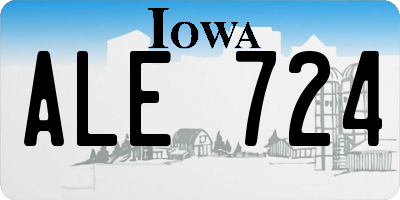 IA license plate ALE724