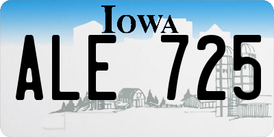IA license plate ALE725