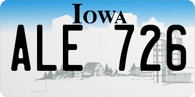 IA license plate ALE726