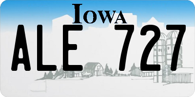 IA license plate ALE727