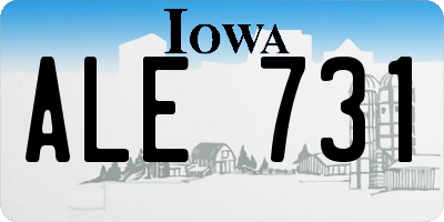 IA license plate ALE731