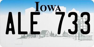 IA license plate ALE733