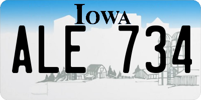 IA license plate ALE734