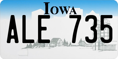 IA license plate ALE735