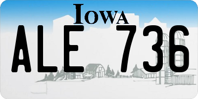 IA license plate ALE736