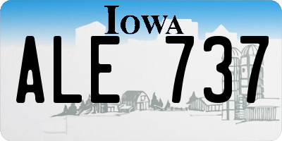 IA license plate ALE737