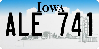 IA license plate ALE741