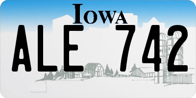 IA license plate ALE742