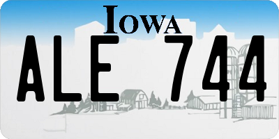 IA license plate ALE744