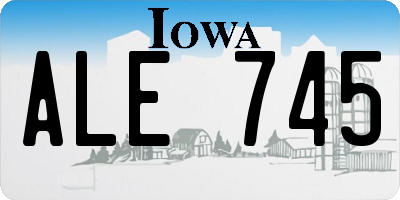 IA license plate ALE745