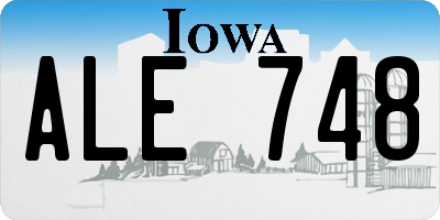 IA license plate ALE748