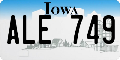 IA license plate ALE749