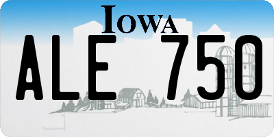 IA license plate ALE750