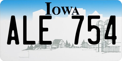 IA license plate ALE754