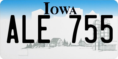 IA license plate ALE755