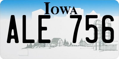 IA license plate ALE756