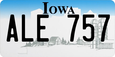 IA license plate ALE757