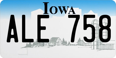 IA license plate ALE758
